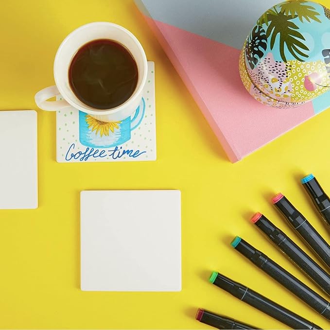 Bright Creations White Tile Coasters - Image 2