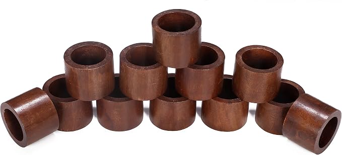 Handcrafted Wood Napkin Rings Set, Wood Napkin Holders, 2 Inch, Hand Made by by LifeByCotton