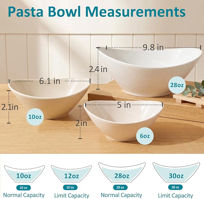Teocera 6 Inch Ceramic Breakfast Bowls Set of 6, 10 Ounce Small Yogurt Bowls - Image 4