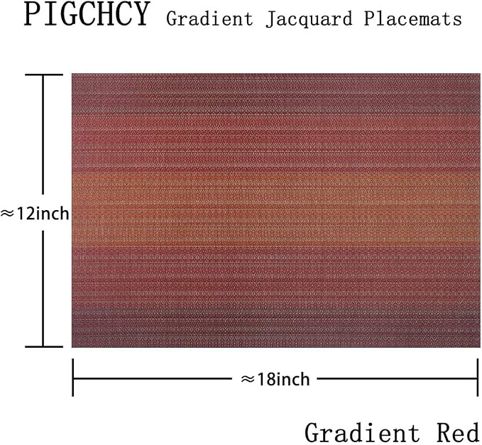 PIGCHCY Placemat, Washable Woven Non-Slip Insulation Durable Placemat Vinyl - Image 2