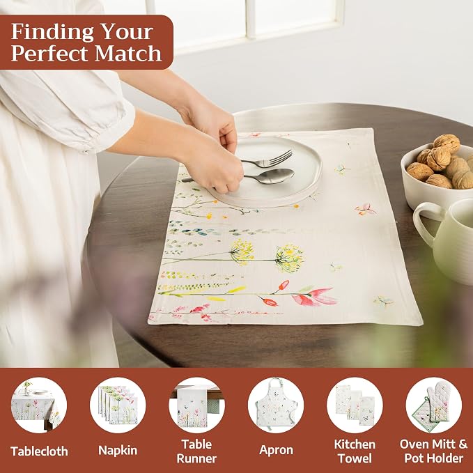 Maison d' Hermine Placemats Set of 4 Reusable 100% Cotton | Cloth Place Mats - Image 4