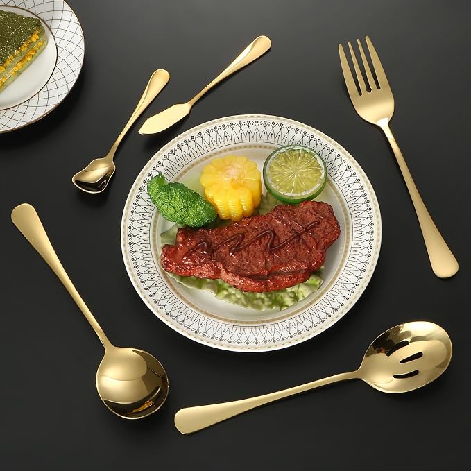 Lazycorner 53 Piece Gold Silverware Set - Image 6