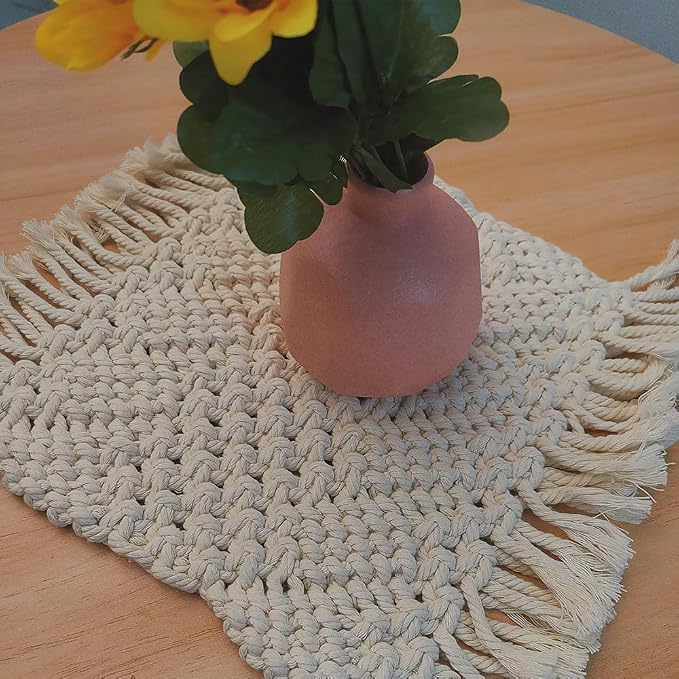Handmade Cotton Woven Crochet Placemat - Image 8