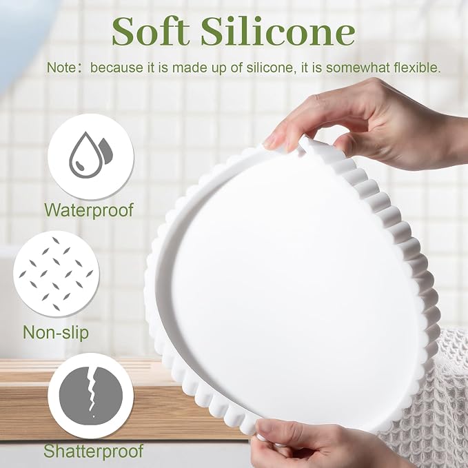Round Bathroom Tray Perfume Organizer Coffee Table Decor, Heat-Resistant - Image 3