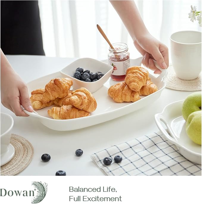 DOWAN Serving Tray with Handles, 15.4" Large Platters - Image 4