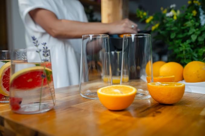 Krosno Water Glasses Set of 4, 20.3 oz, Infinity Collection | Highball Drinking - Image 7