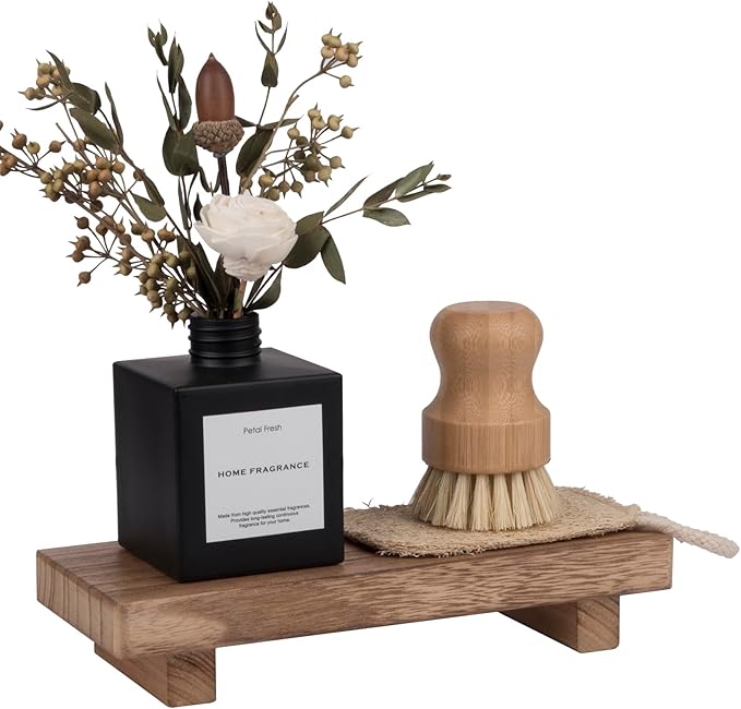 Wood Bathroom Tray Farmhouse Decor Kitchen Soap Holder, 8.7"x3.6" Brown | - Image 7