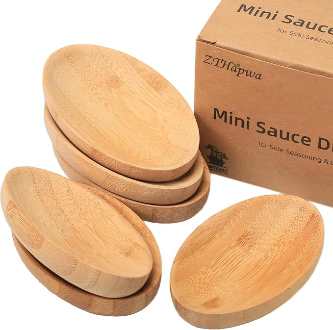 Mini Serving Dishes, Bamboo Small Appetizer Plates by ZTHapwaKitchen
