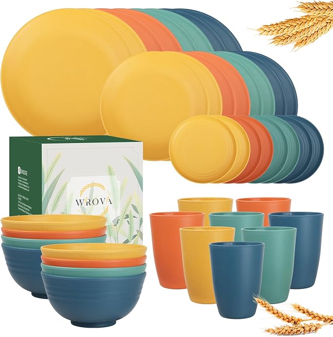 40Pack plates and bowls sets for kids by WROVA