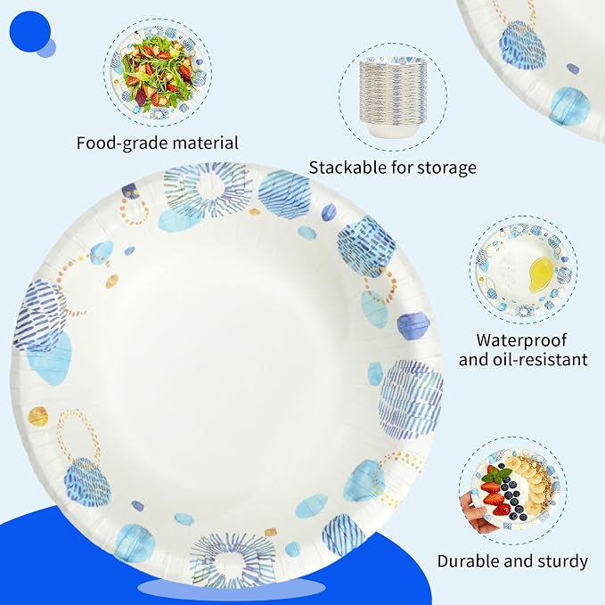 30 Pcs Paper Bowls 8 oz, Disposable Small Paper Bowls, Soak Proof, Cut Proof - Image 3