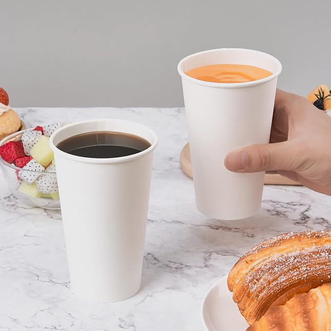 METAPRINT 100 Pack Disposable Coffee Cups 16 oz, Hot Beverage Drinking Cups - Image 7