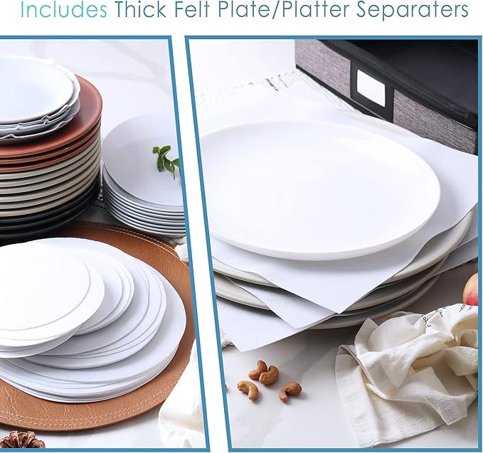 Hearth & Harbor Fine China Storage Containers, 6 Piece Dish Storage Containers - Image 5