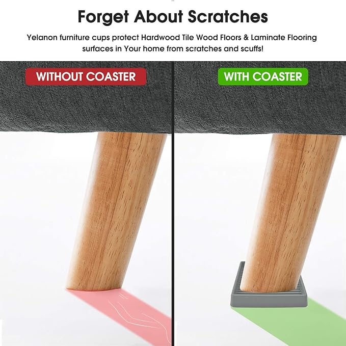 Furniture Coasters, Rubber Furniture Feet, Anti Slide Floor Protector - Image 4