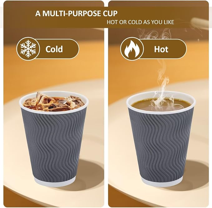 Clawsoff 100 Pack 12 oz Disposable Coffee Cups - Image 6