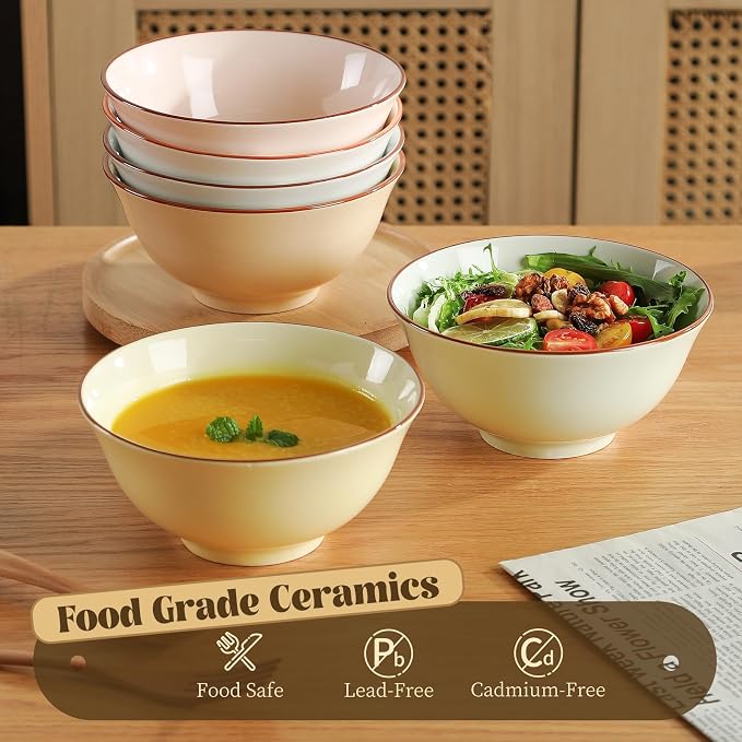 Ceramic Cereal Bowl Set of 6 - Image 3