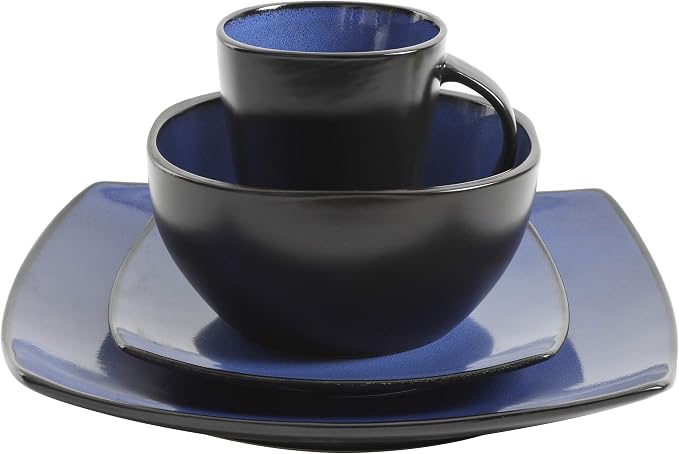 Gibson Elite Soho Lounge Square Reactive Glaze Stoneware Dinnerware Set - Image 3