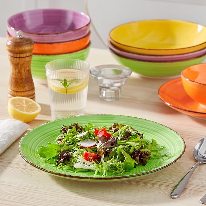 vancasso Bonita 10.5 Inch Ceramic Dinner Plates Set of 6, Warm Colors | - Image 6