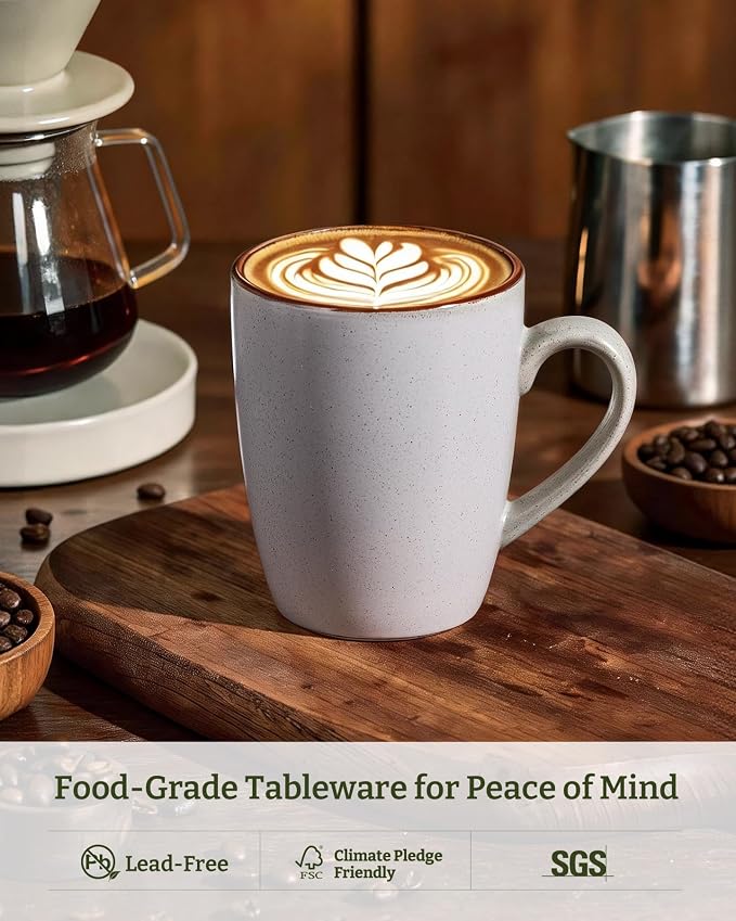 famiware Venus Coffee Mugs Set of 8, 13 oz Ceramic Stoneware Mug Cup Set | - Image 2
