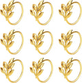 KPOSIYA Set of 50 Leaf Napkin Rings Metal Gold Napkin Holder Table Napkin Rings by KPOSIYA