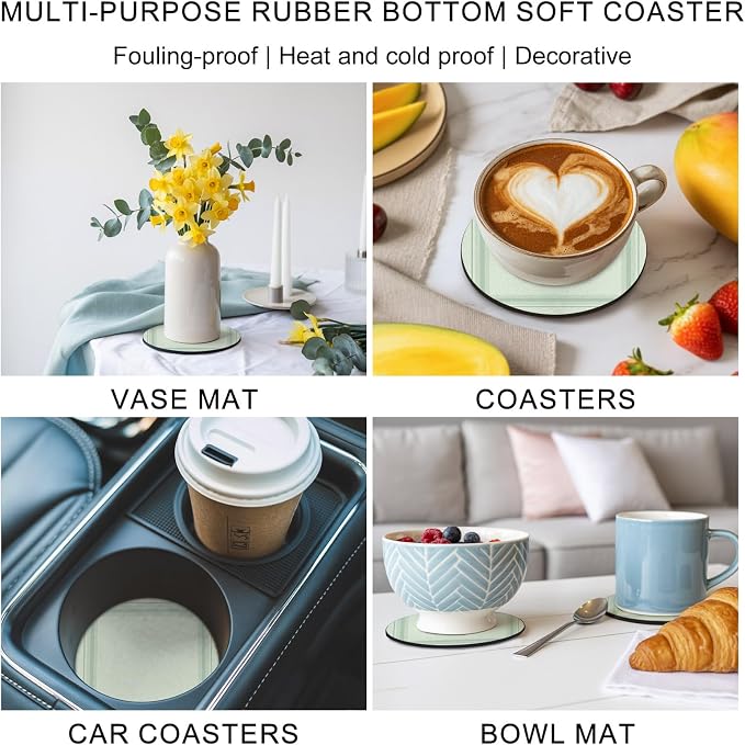 Sage Green Coasters Set of 4 Absorbent Coasters - Image 7