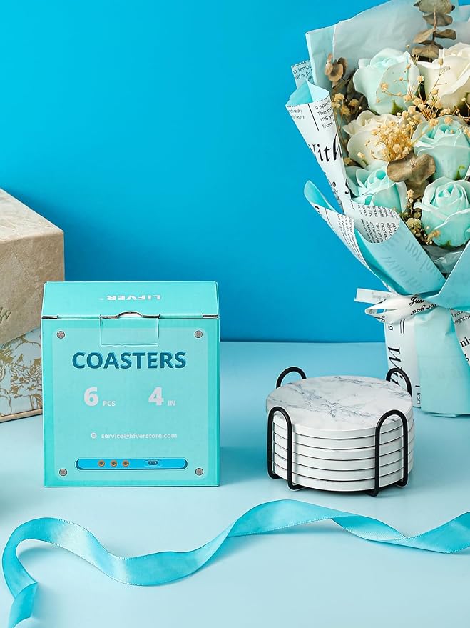 LIFVER Coasters for Drinks, Housewarming Gifts for Home Decor, Suitable for - Image 4