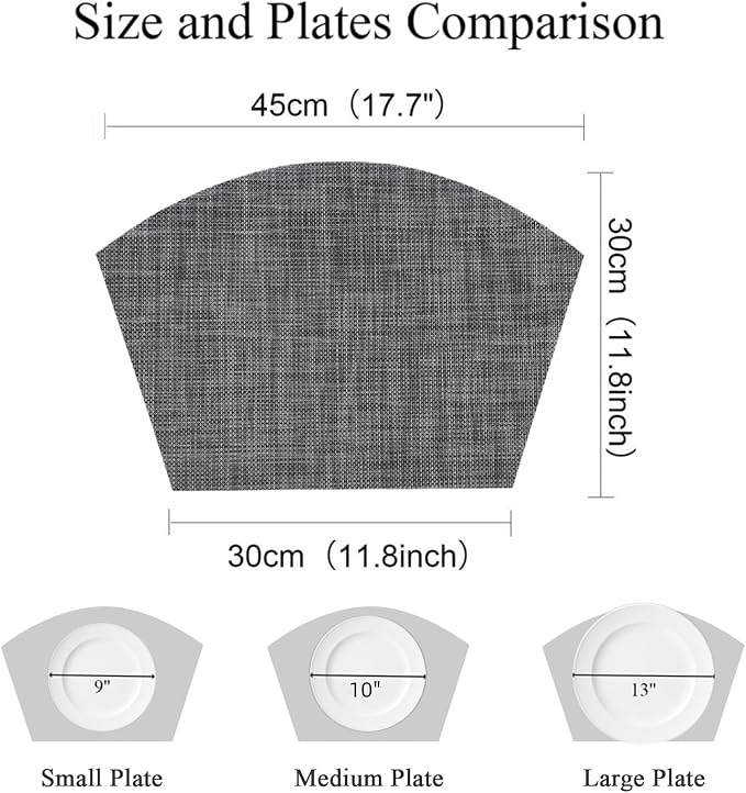 SHACOS Wedge Placemats Set of 4 Woven Vinyl Placemats - Image 4