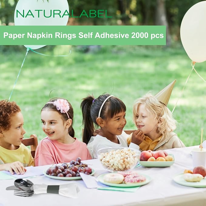 Self-Adhesive Napkin Bands, elegant table setting, - Image 4