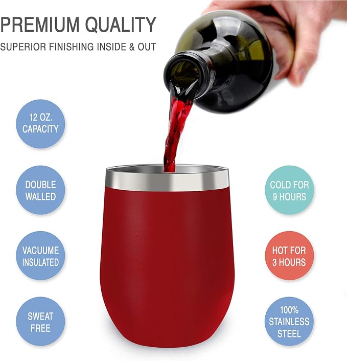 CHILLOUT LIFE 12 oz Stainless Steel Wine Tumbler - Image 3