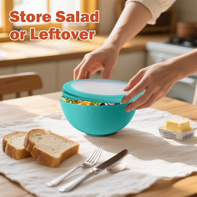 wheat straw bowls set of 4, 40oz unbreakable salad bowl set - Image 5