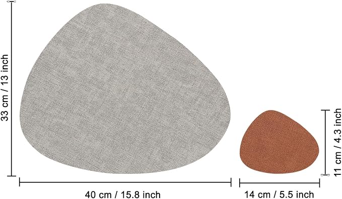 Faux Leather Placemats Set of 6, Dual Sided - Image 9