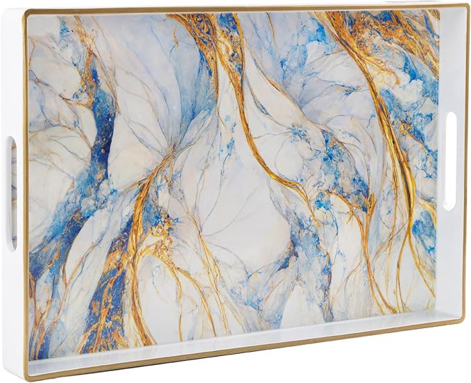 White Serving Trays, Plastic Rectangular Serving Tray by MAONAME