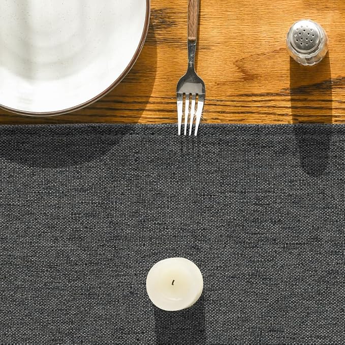 Artoid Mode Grey Table Runner, Seasonal Washable Kitchen Dining Table Decoration - Image 8