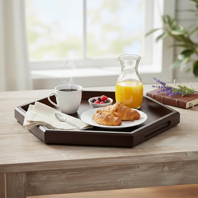 Hexagon Serving Trays & Platters, 11.8" Charcuterie Platter, Cafeteria Trays - Image 5