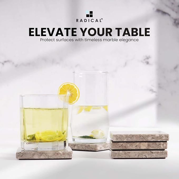 Radicaln Square Marble Coasters Set of 6 - Image 3