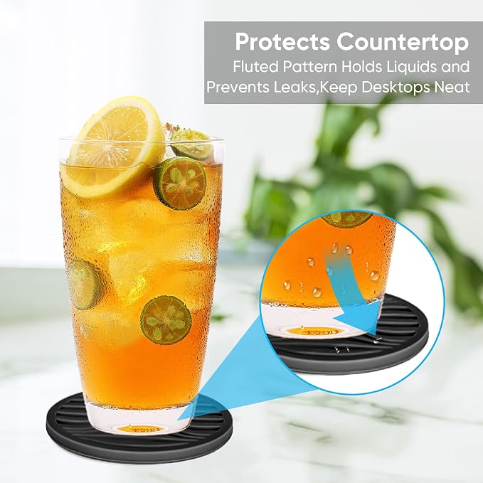 6 Pack Rubber Drink Coasters - Image 5