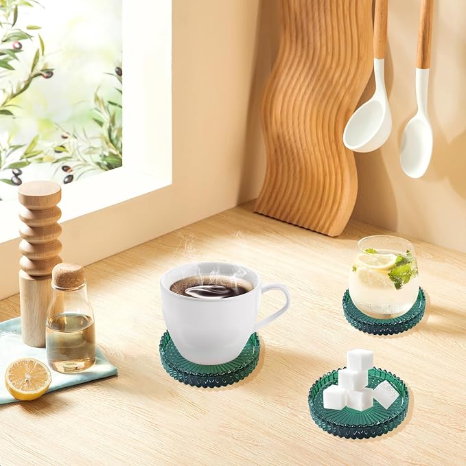 Glass Coaster 6 Pack Round Cup Coasters - Image 2
