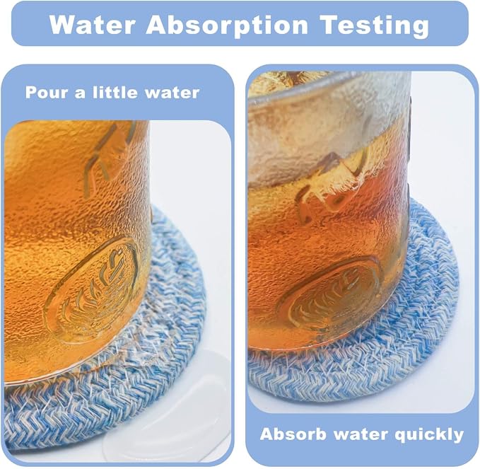 8 Pcs Drink Coasters, Absorbent Drink Coasters - Image 5