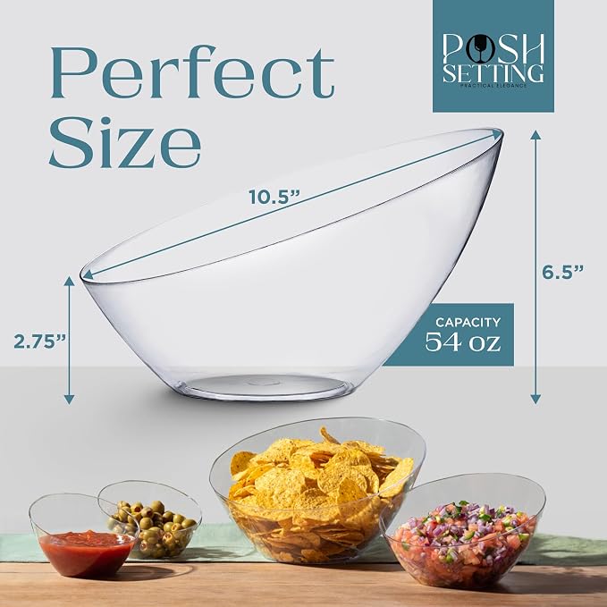 5 Pack White Angled Plastic Serving Bowl Disposable - Image 4