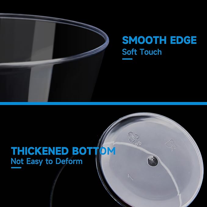 RACETOP 9 oz 50 packs Clear Disposable Plastic Cups, Durable Plastic Cups - Image 5