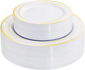 60 Pcs Gold Plastic Plates, Premium Disposable Gold Plates | Gold Rimmed by I00000