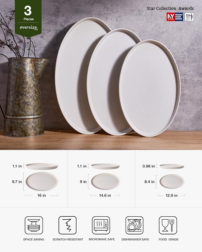famiware Large Serving Platters Set of 3 Sizes - Image 2