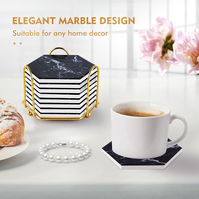 Black Coasters, Absorbent Coasters - Image 2