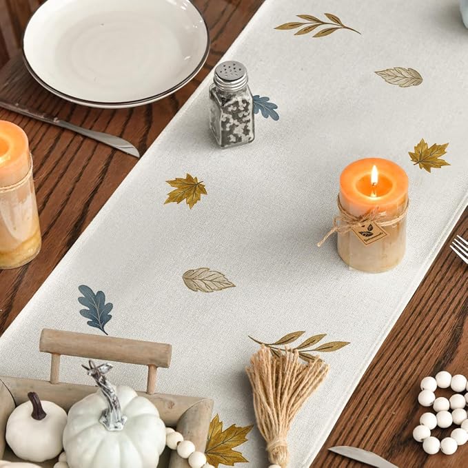 Artoid Mode 210 GSM Fall Table Runner 13x36 Inch Home Party Decor | Blue - Image 7