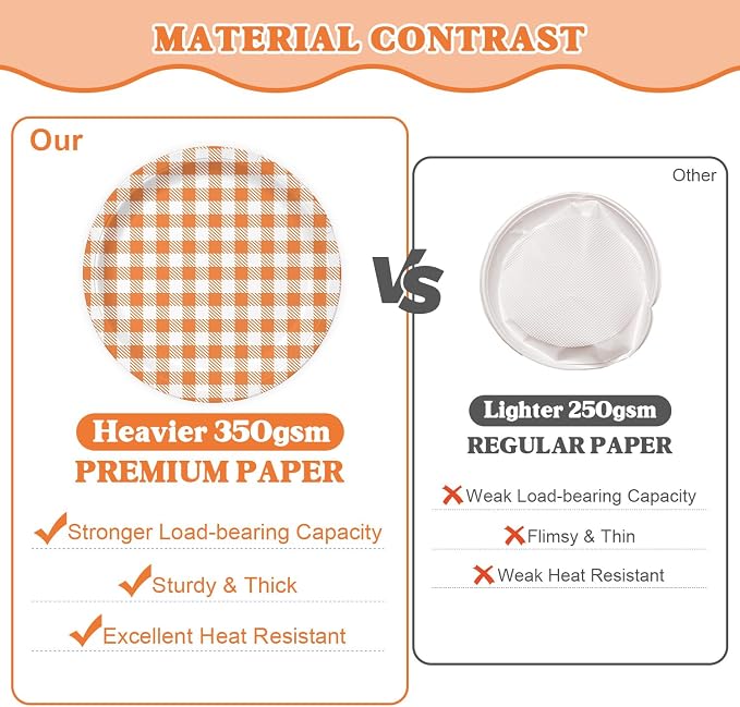 Vyntra Checkered Gingham Paper Plates and Napkins Set - Image 2