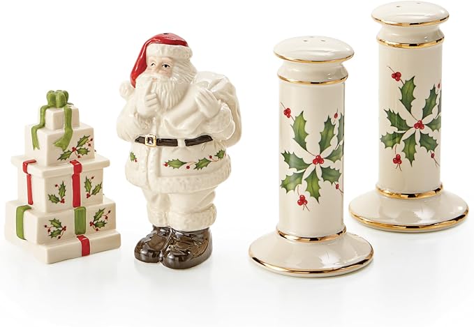 Lenox Holiday Porcelain Christmas Salt and Pepper Shaker Set | dishwasher safe - Image 6
