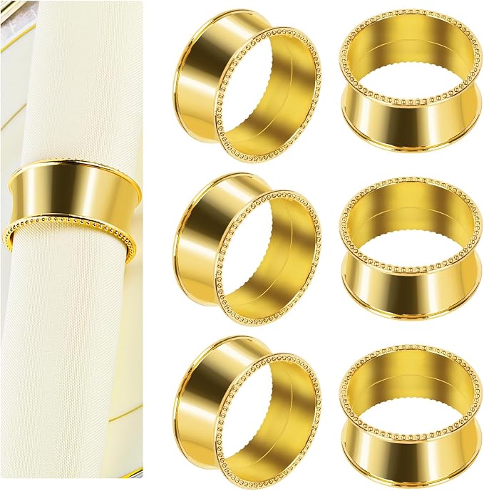 20 Pcs Stainless Steel Bead Side Napkin Rings by frjjthchy