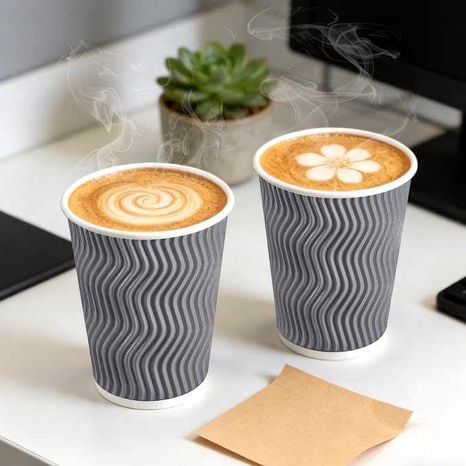 BYSNOW 50 Pack 12 oz Paper Coffee Cups - Image 4