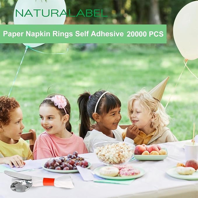 Self-Adhesive Napkin Bands, Bulk Pack of 20, elegant table setting, - Image 4