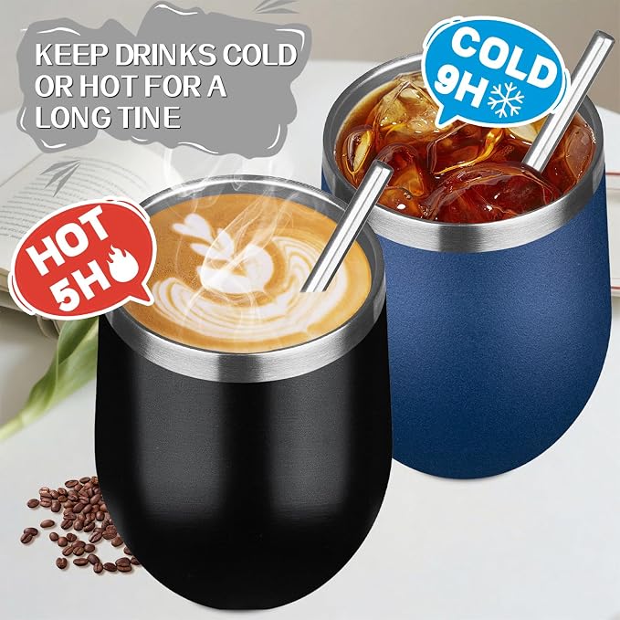 12oz/4 Pack Stainless Steel Wine Tumbler - Image 4