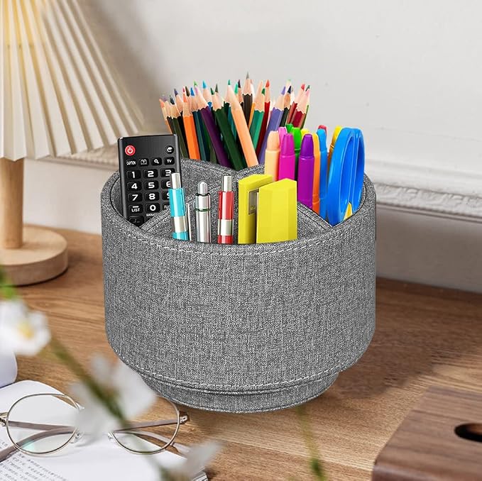 Pen Holder for Desk Organizers and Accessories, 360 Swivel TV Remote Control - Image 3